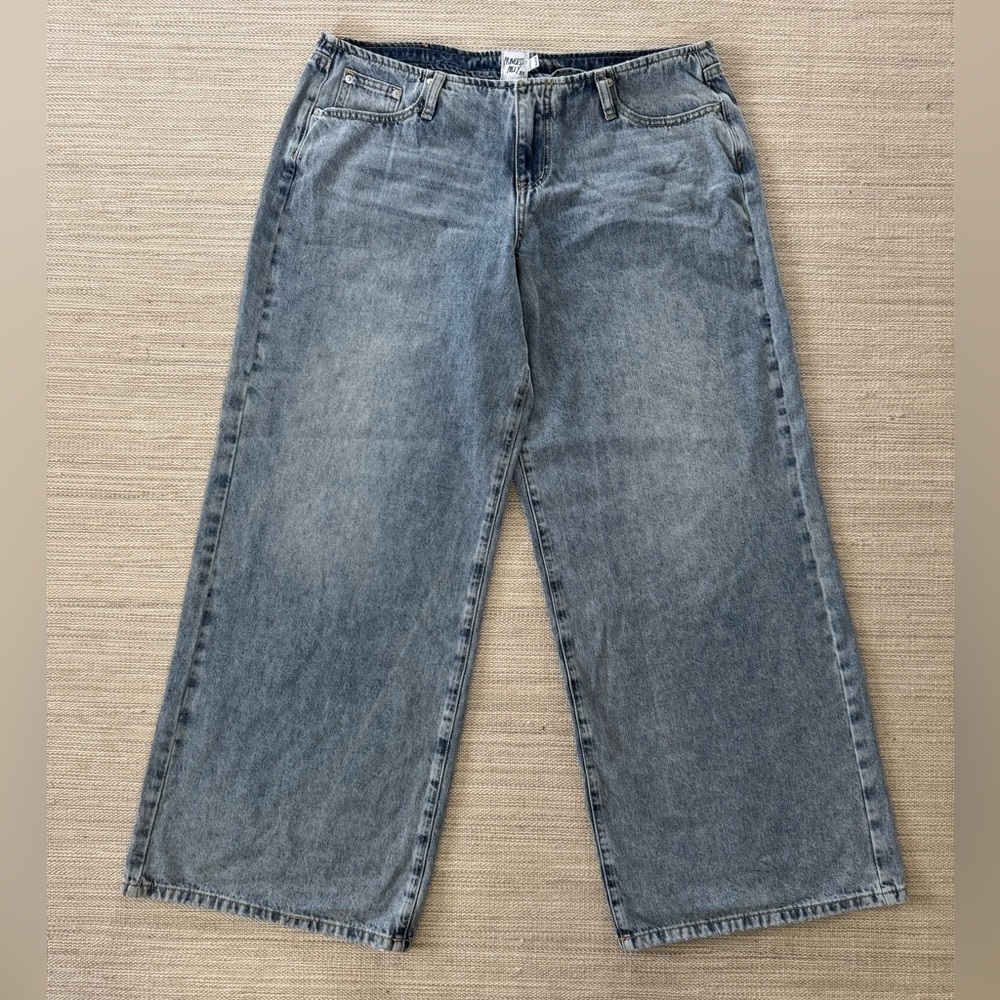 Princess‎ Polly Resah wide leg jeans mid rise light blue wash women 10
